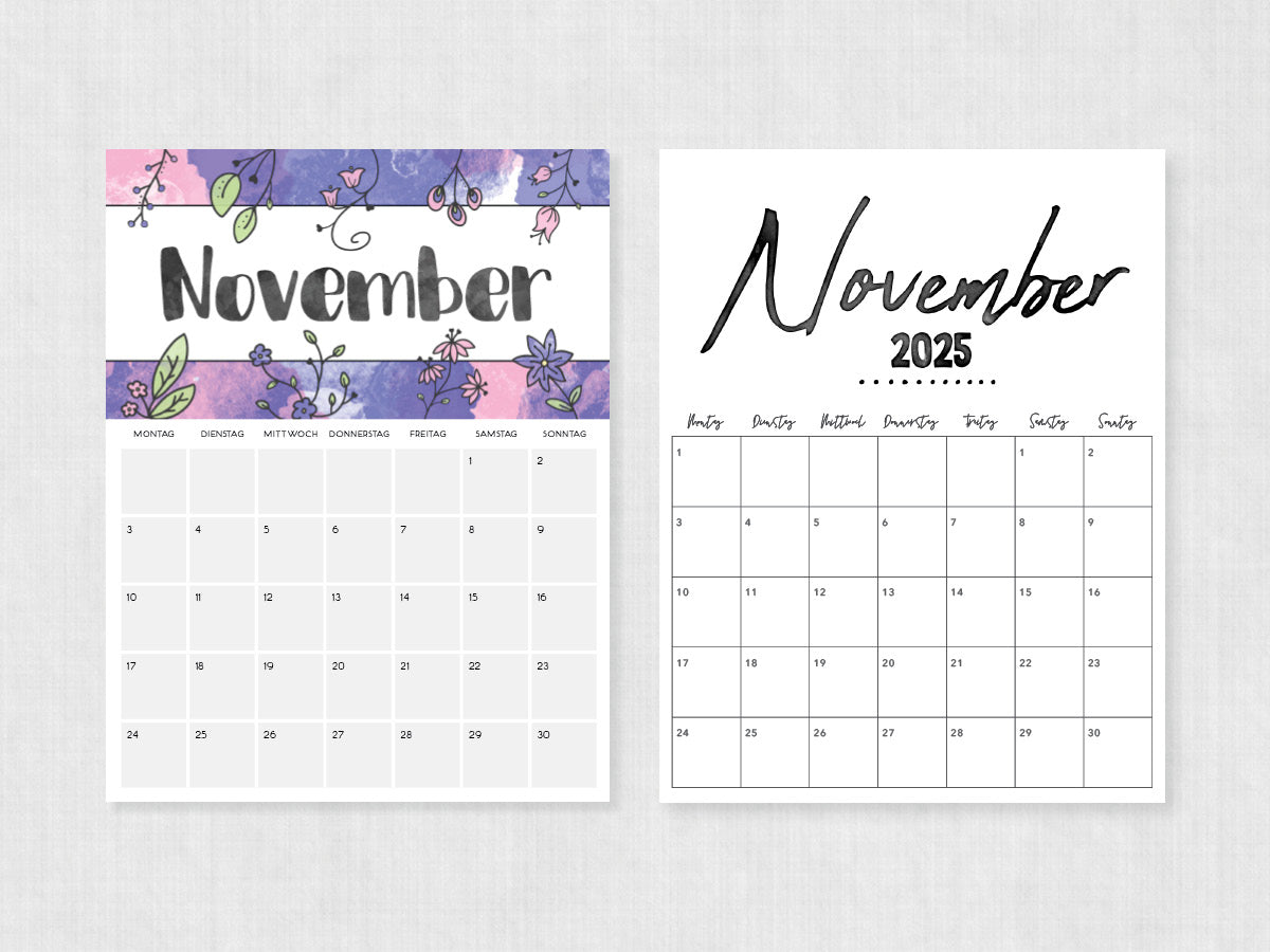 november 2025 kalender zum ausdrucken