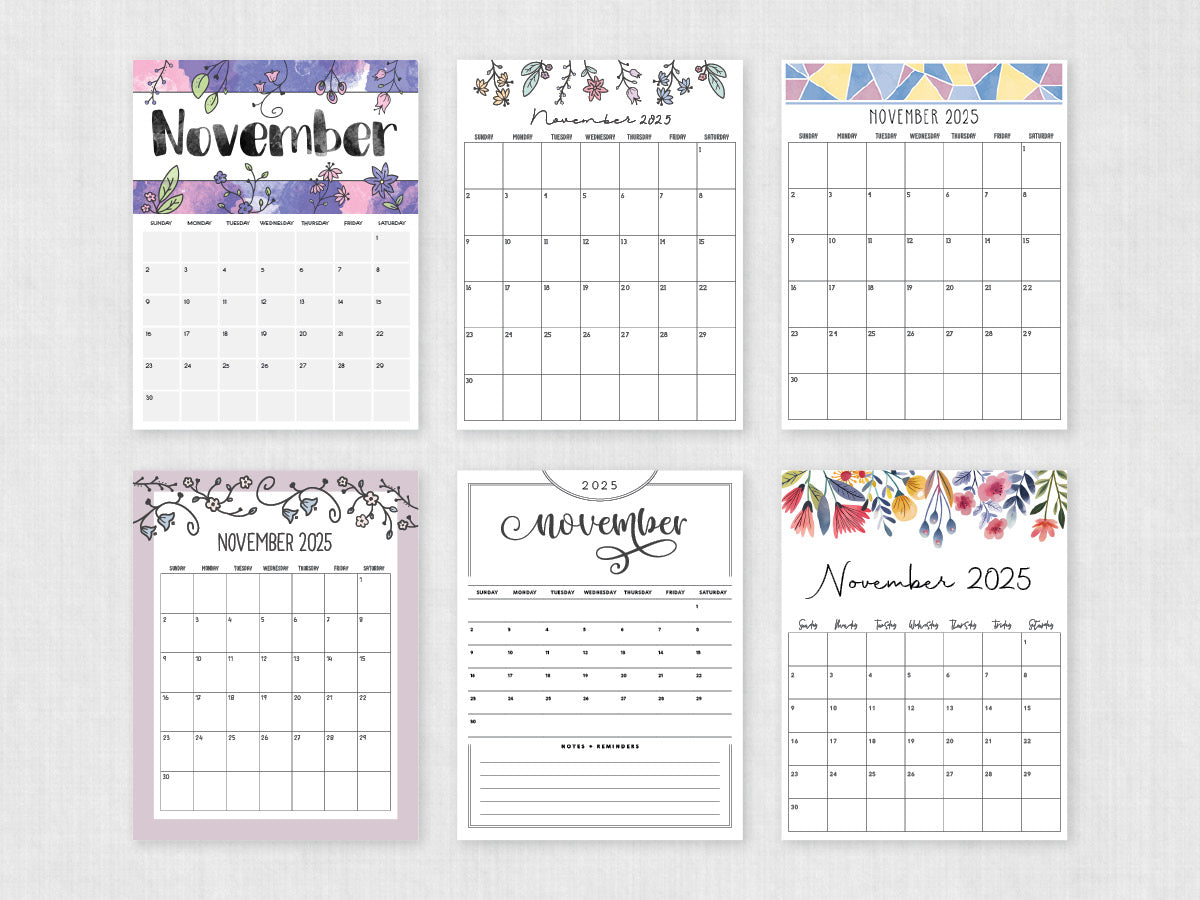 november 2025 printable calendar