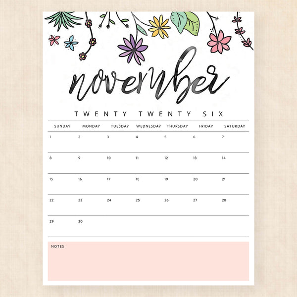 november 2026 calendar playful prairie