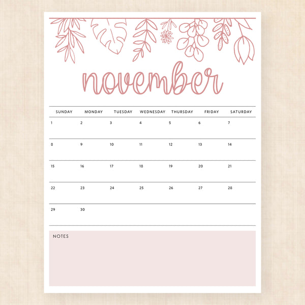 november 2026 calendar delicate daffodils