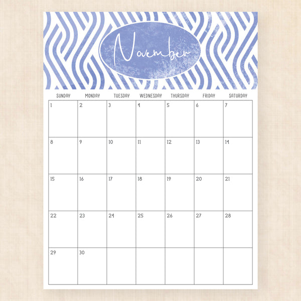 november 2026 calendar pattern parade