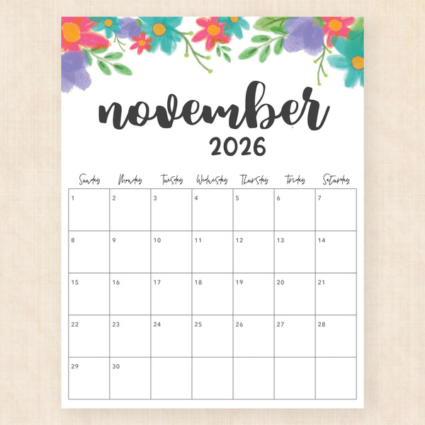 november 2026 calendar garland gaze