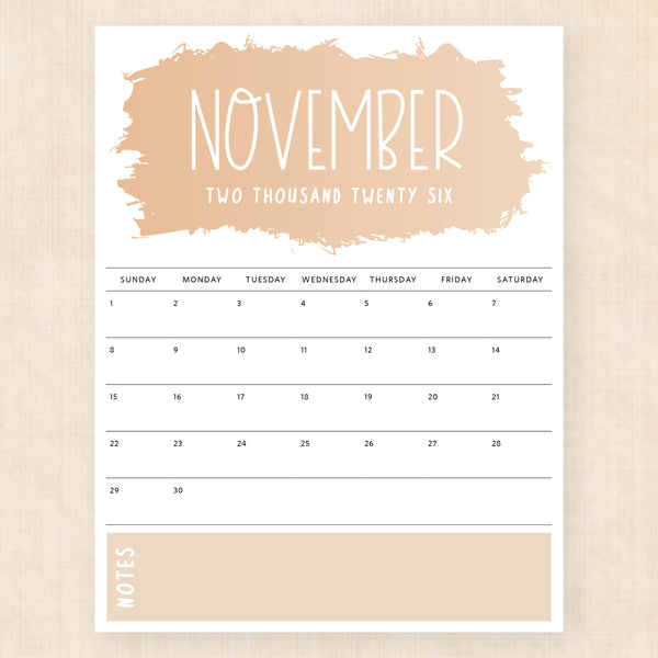 november 2026 calendar vivid vision