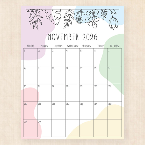 november 2026 calendar radiant rhapsody