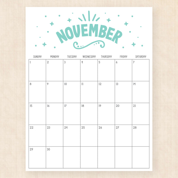 november 2026 calendar heavenly haze