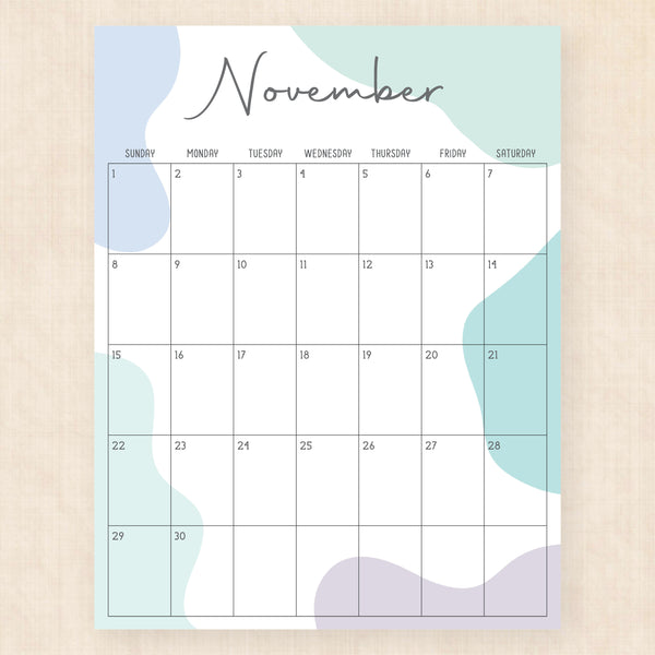 november 2026 calendar rainforest rhapsody