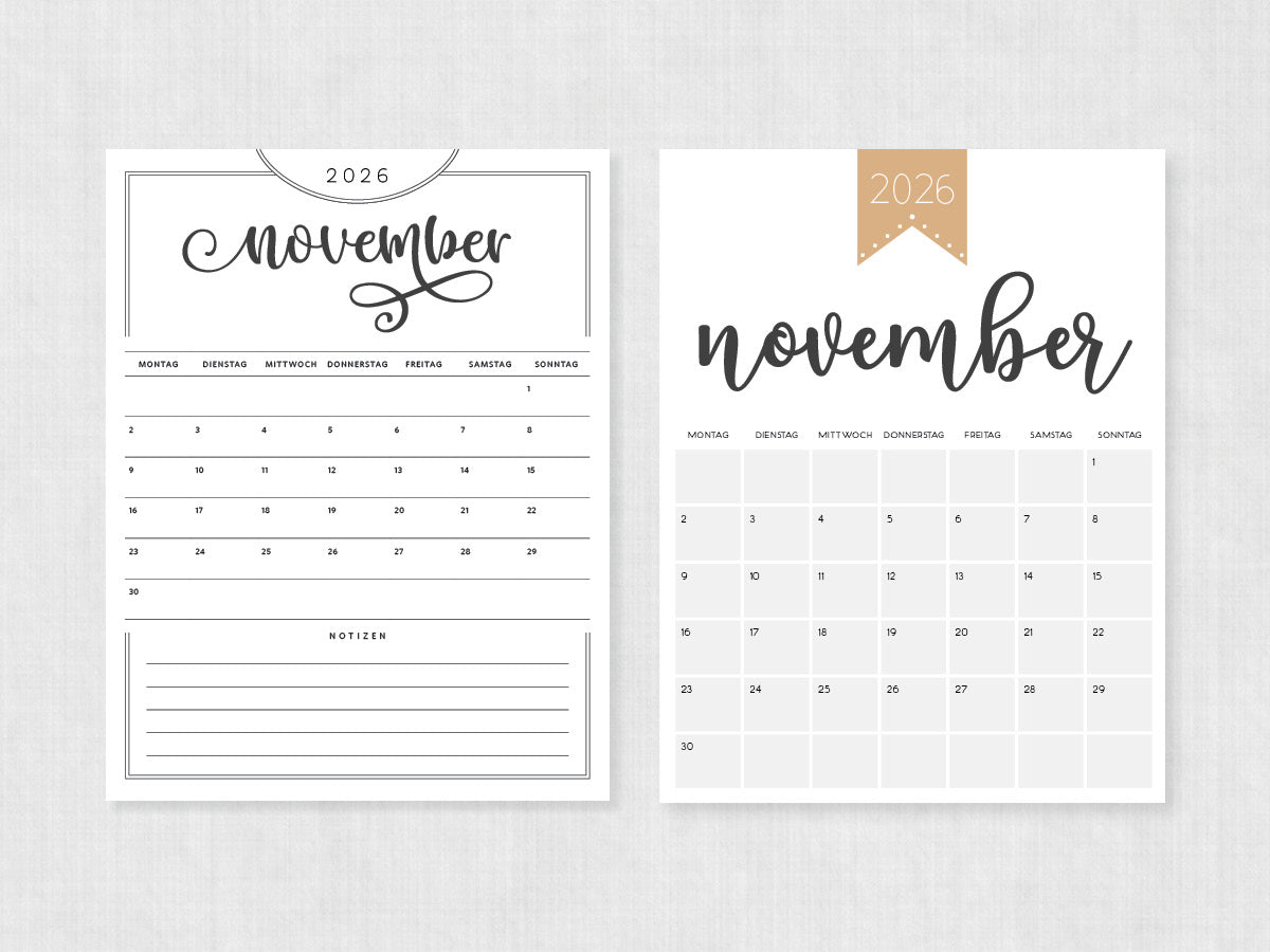 november 2026 kalender zum ausdrucken