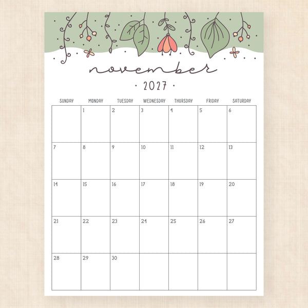 november 2027 calendar garden gala