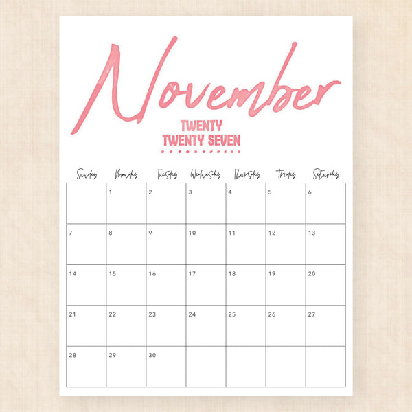 november 2027 calendar jazzy jewels