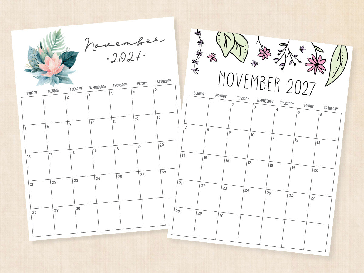 november 2027 calendar pdf