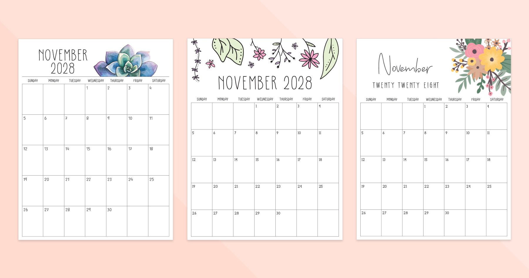 november 2028 calendar