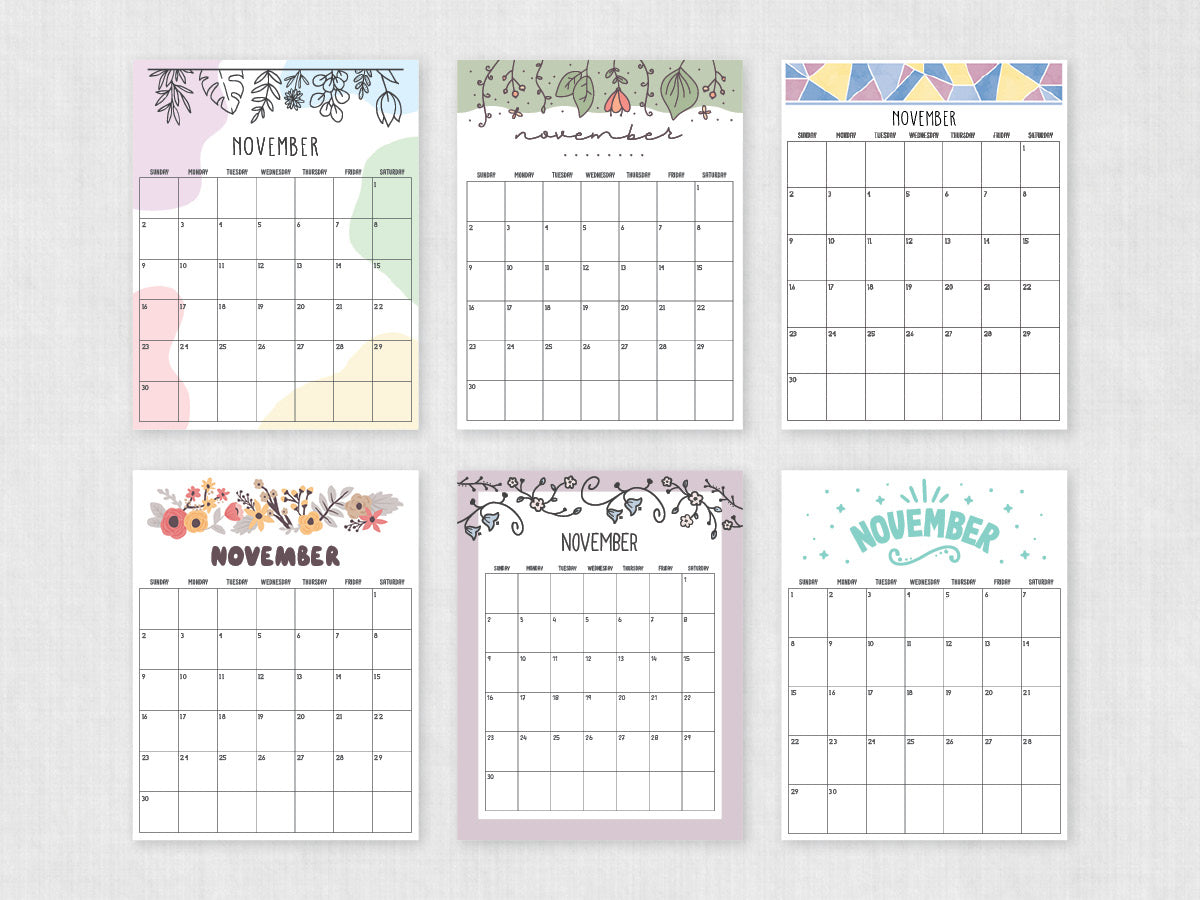 november printable calendar