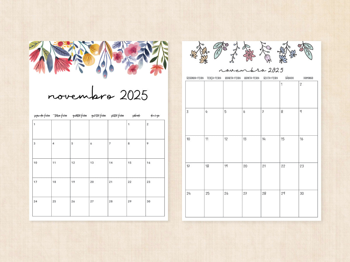 novembro 2025 calendário em branco