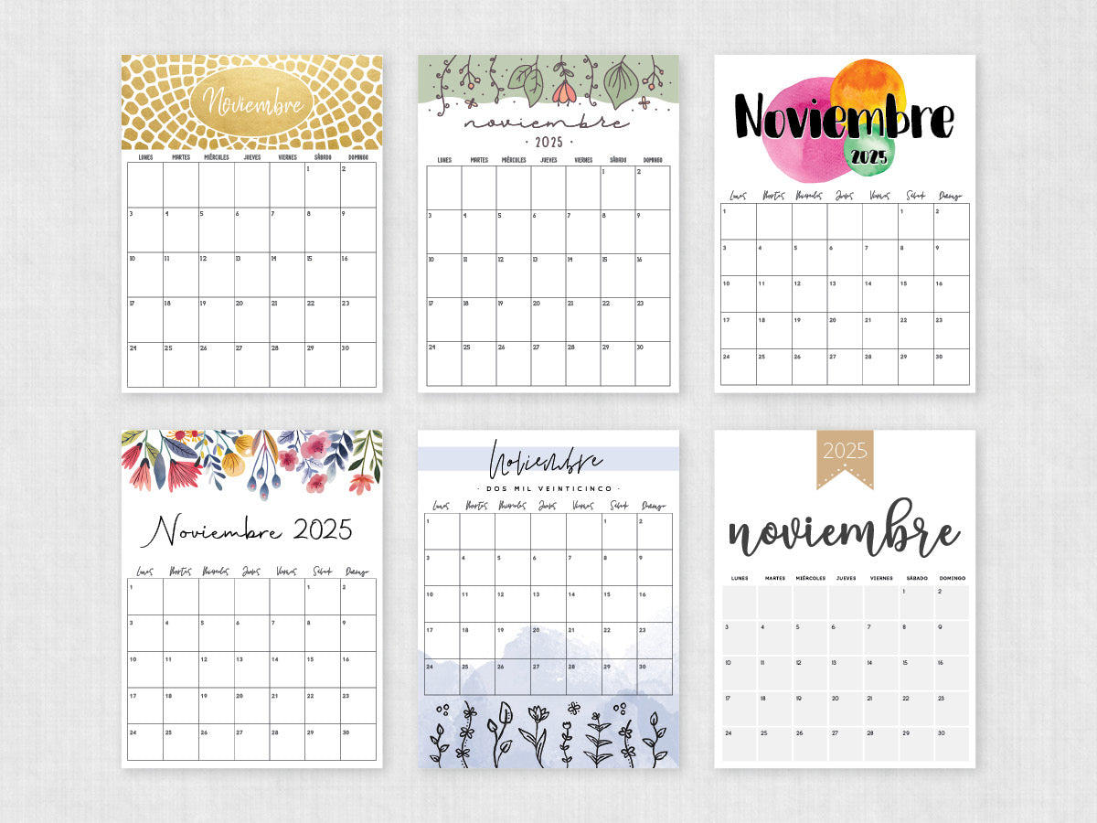 noviembre 2025 calendario imprimible