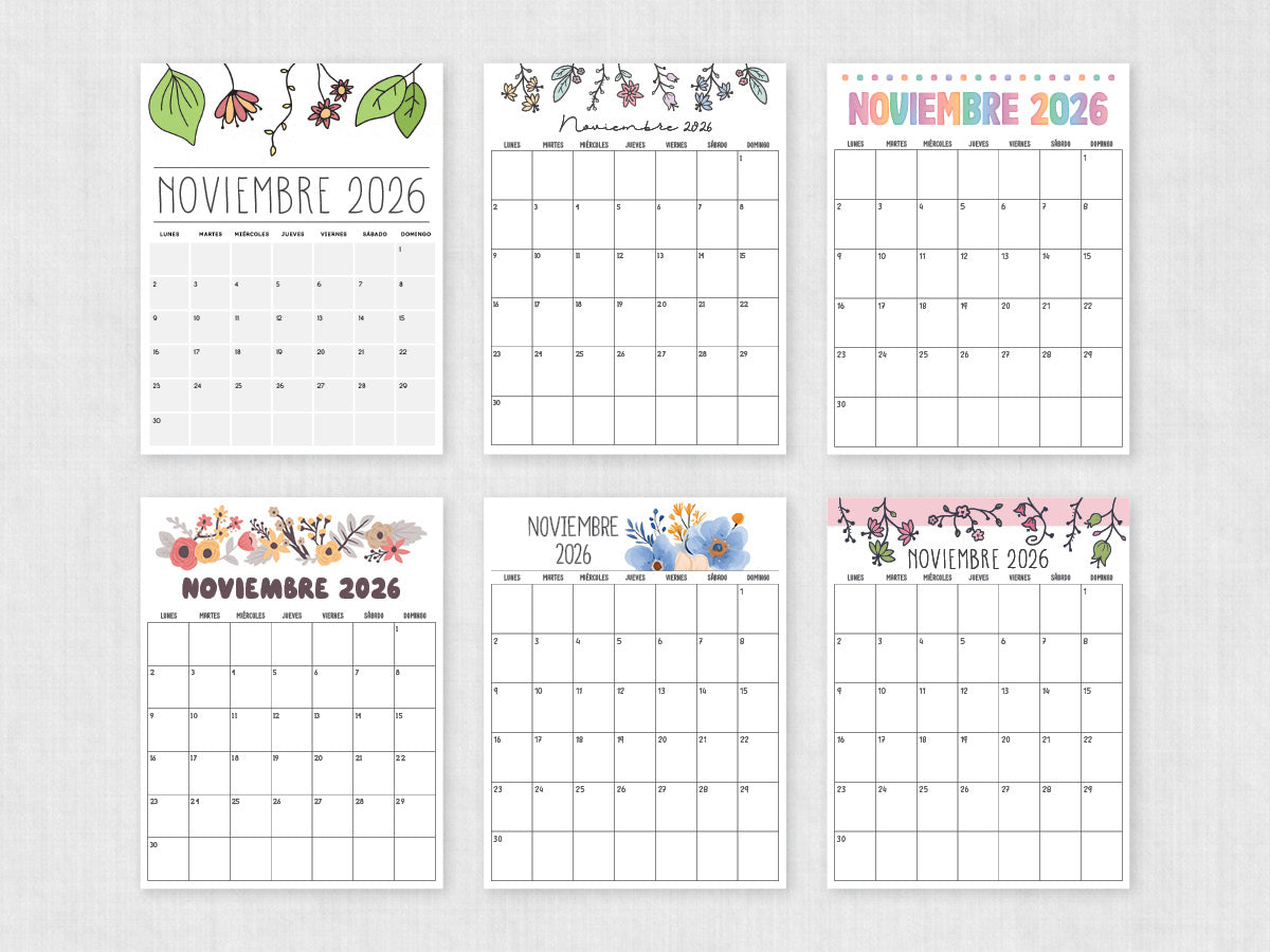 noviembre 2026 calendario imprimible