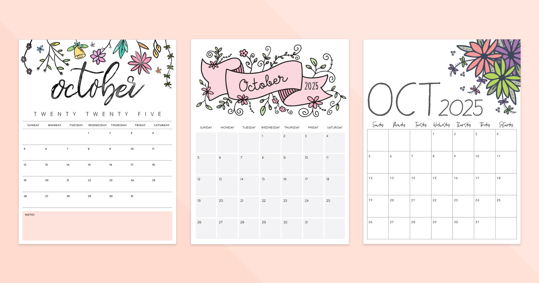 october 2025 calendar