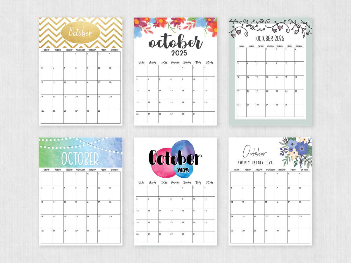 october 2025 printable calendar