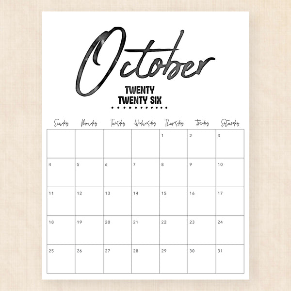 october 2026 calendar zebra zest