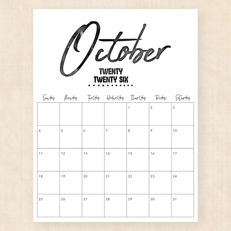 october 2026 calendar zebra zest