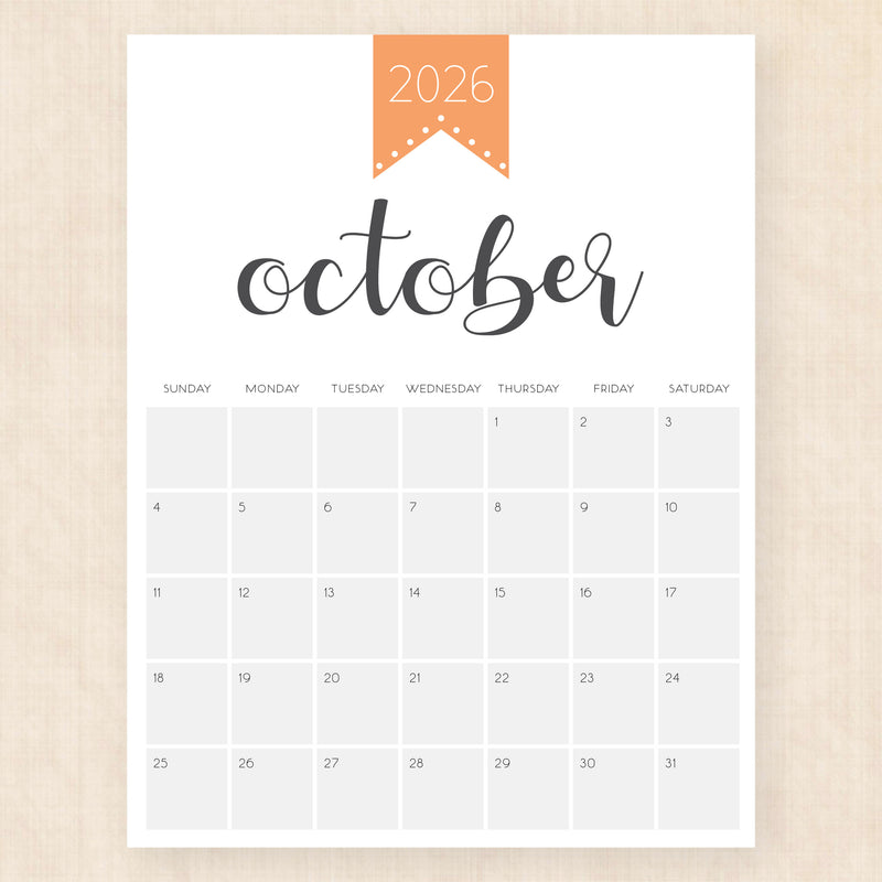 october 2026 calendar polished pride