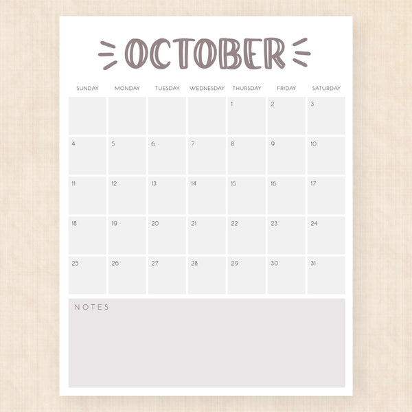 october 2026 calendar sassy splash