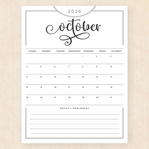 october 2026 calendar flawless flourish