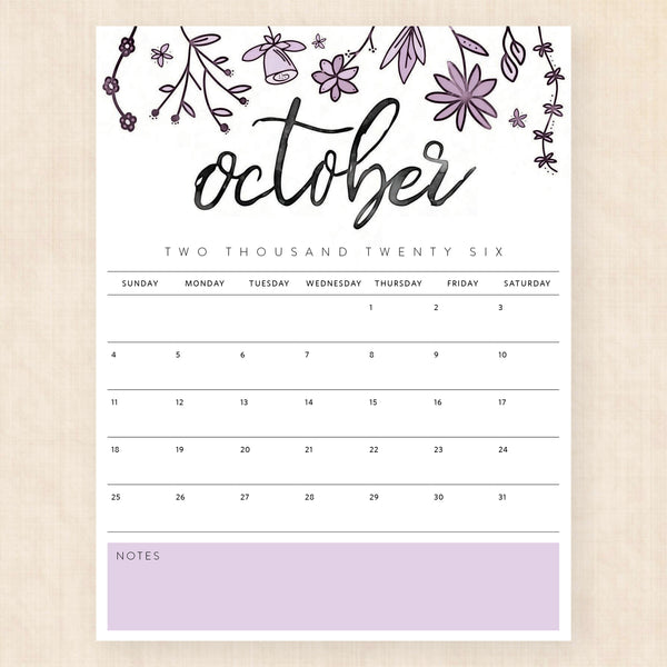 october 2026 calendar pixie prairie