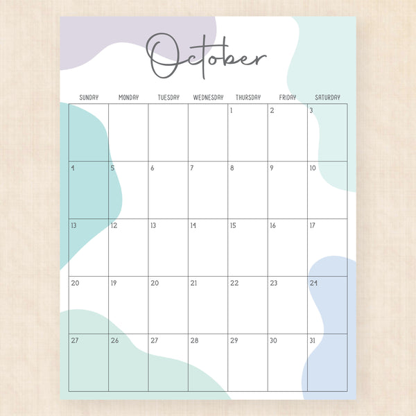 october 2026 calendar rainforest rhapsody