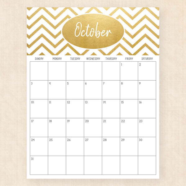 october 2027 calendar golden glamour