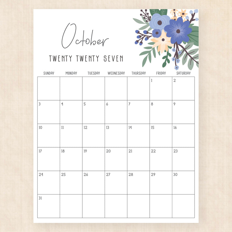 october 2027 calendar petunia punch