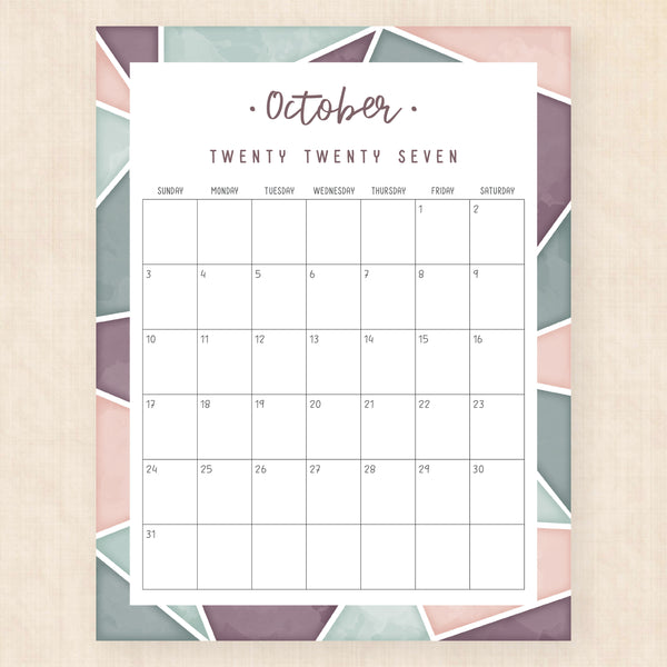 october 2027 calendar majestic mosaic