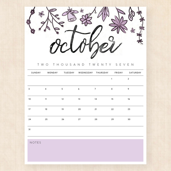 october 2027 calendar pixie prairie