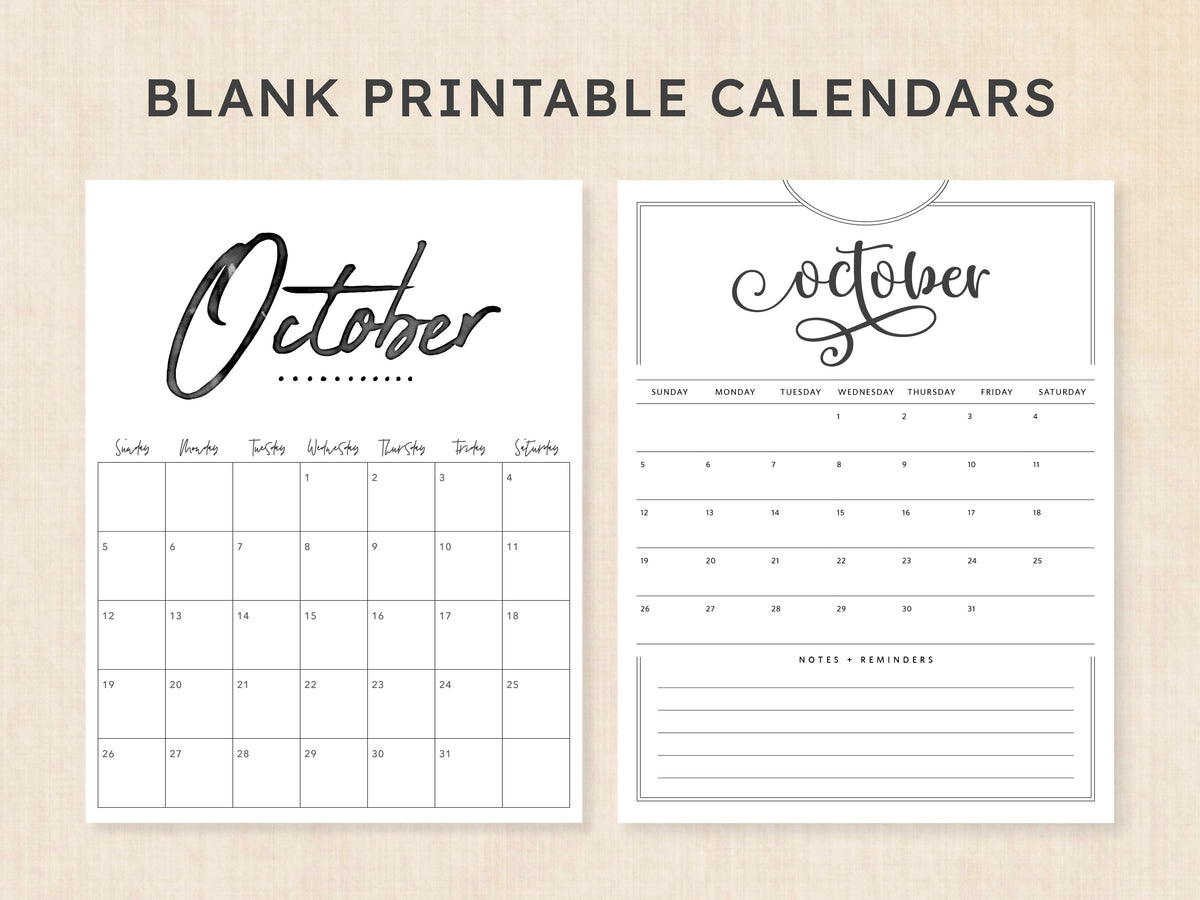 printable october calendar