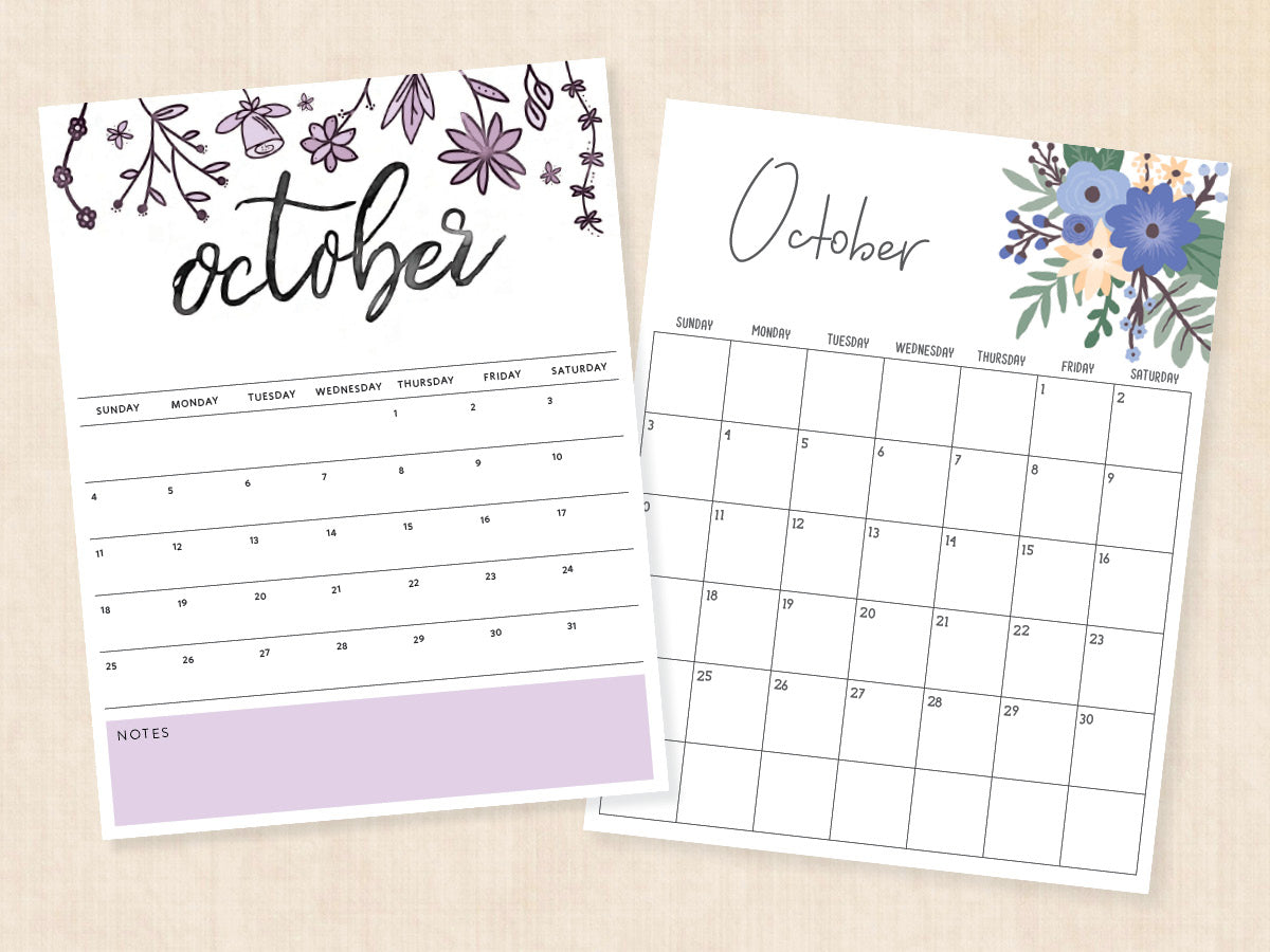 october calendar pdf