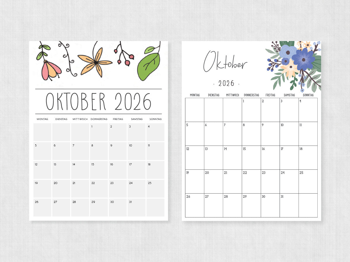 oktober 2026 kalender zum ausdrucken