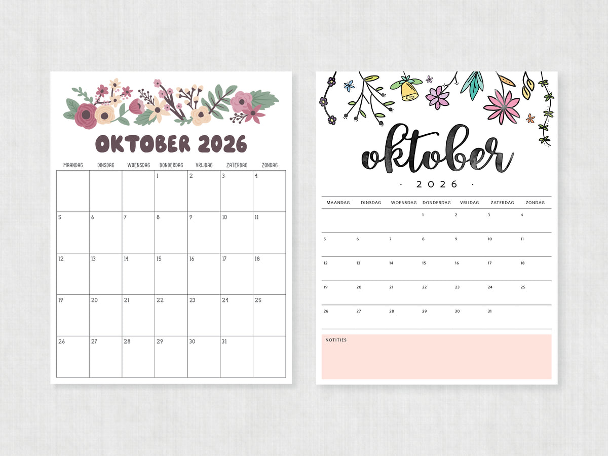oktober 2026 planner
