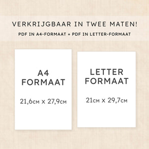 Kalender 2026 om te printen: Vintage Vines
