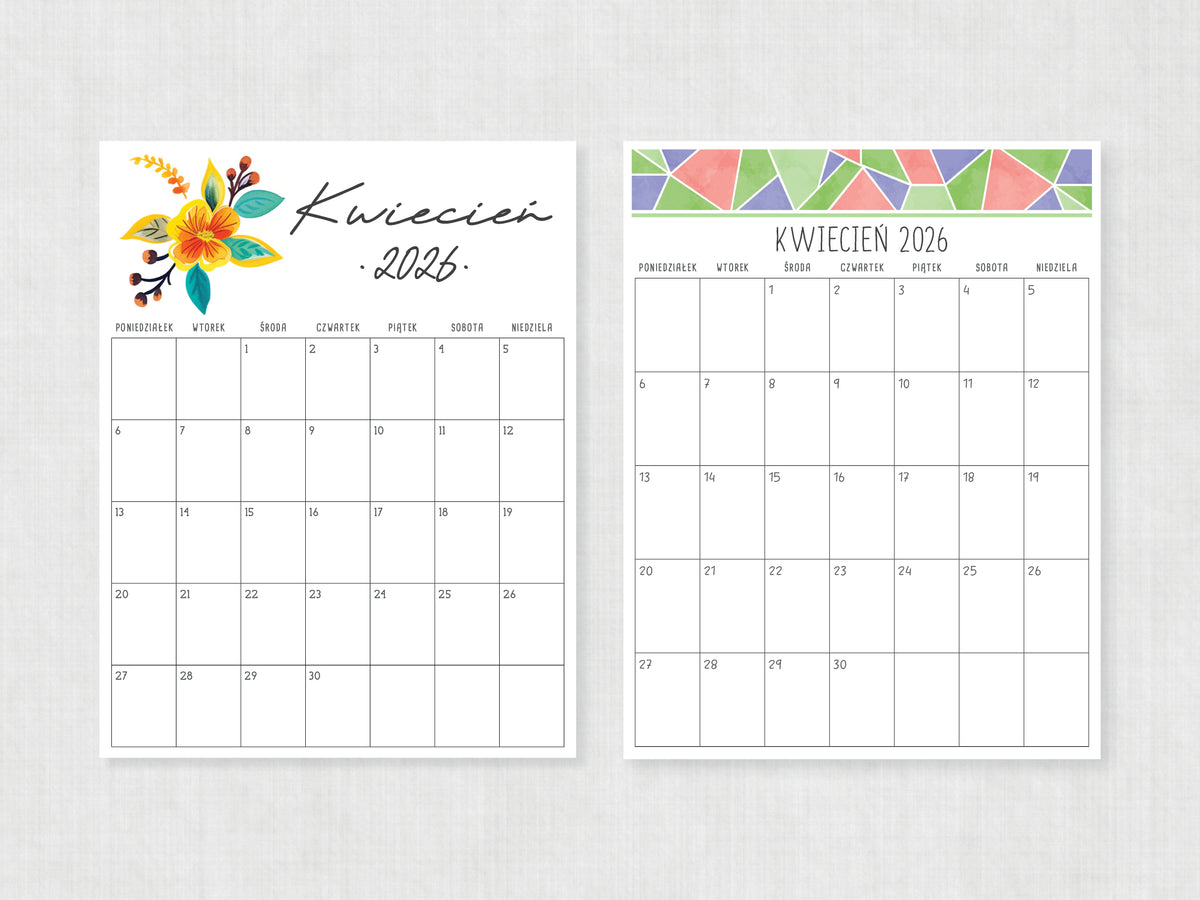 planer do druku kwiecien 2026