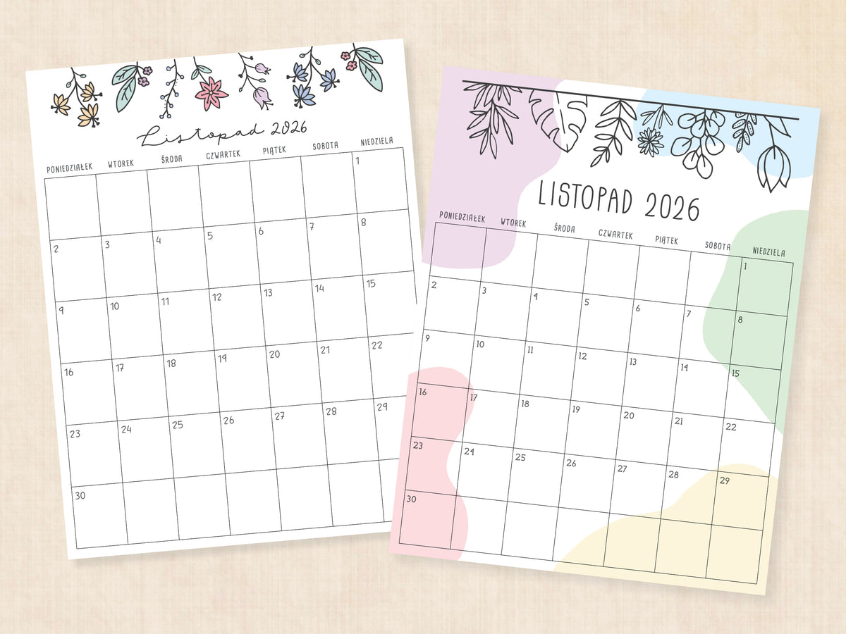planer do druku listopad 2026