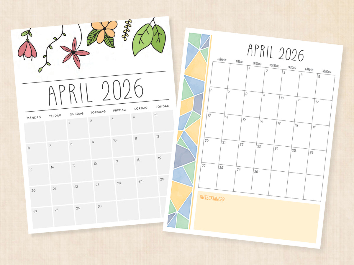 planner april 2026