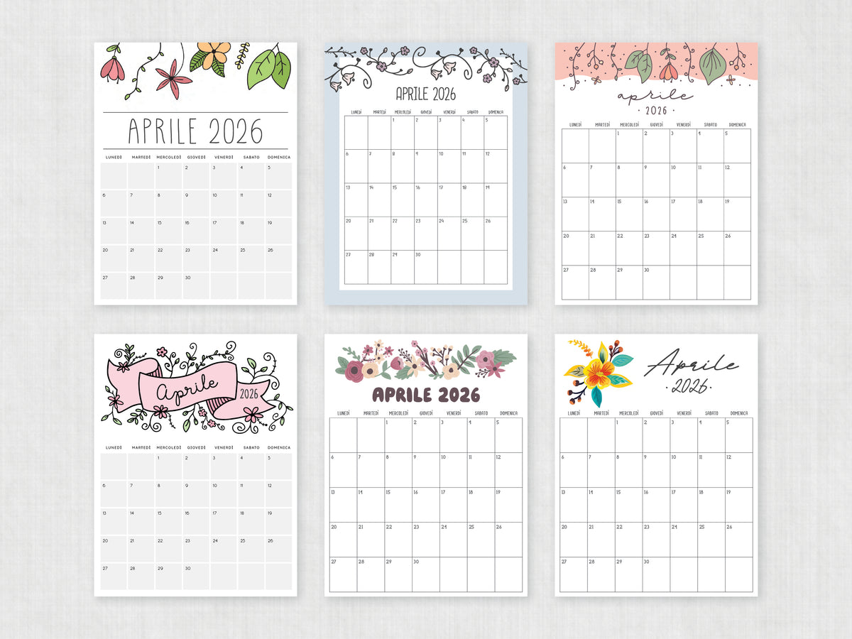planner da stampare aprile 2026