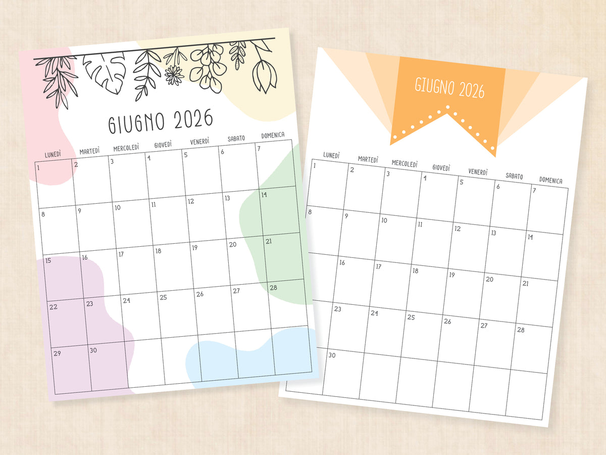 planner da stampare giugno 2026
