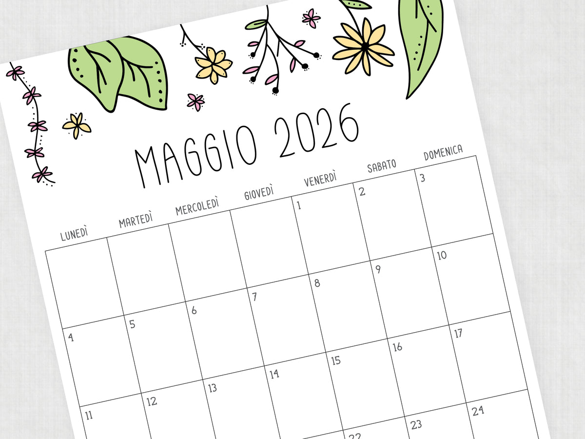 planner da stampare maggio 2026