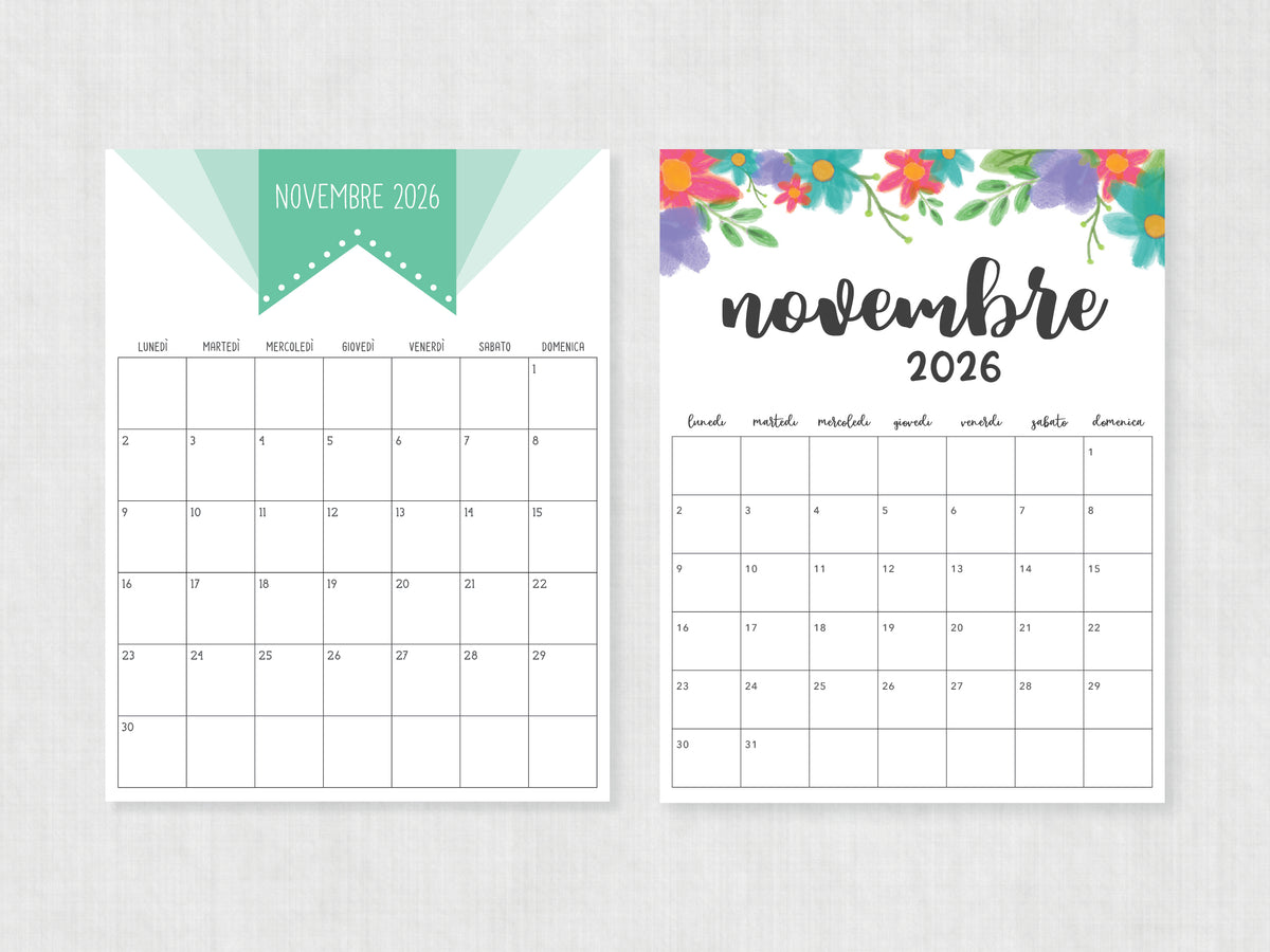 planner da stampare novembre 2026