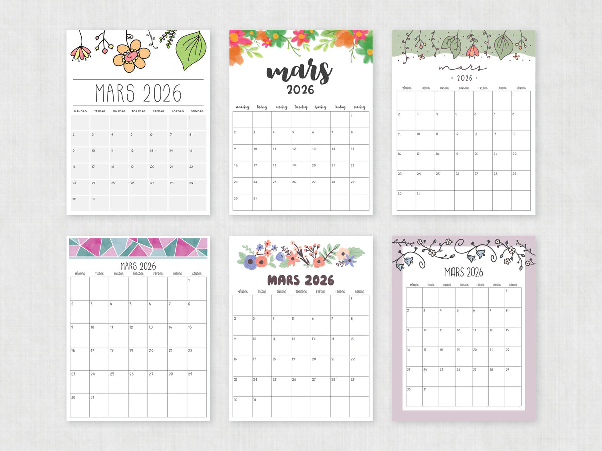 planner mars 2026