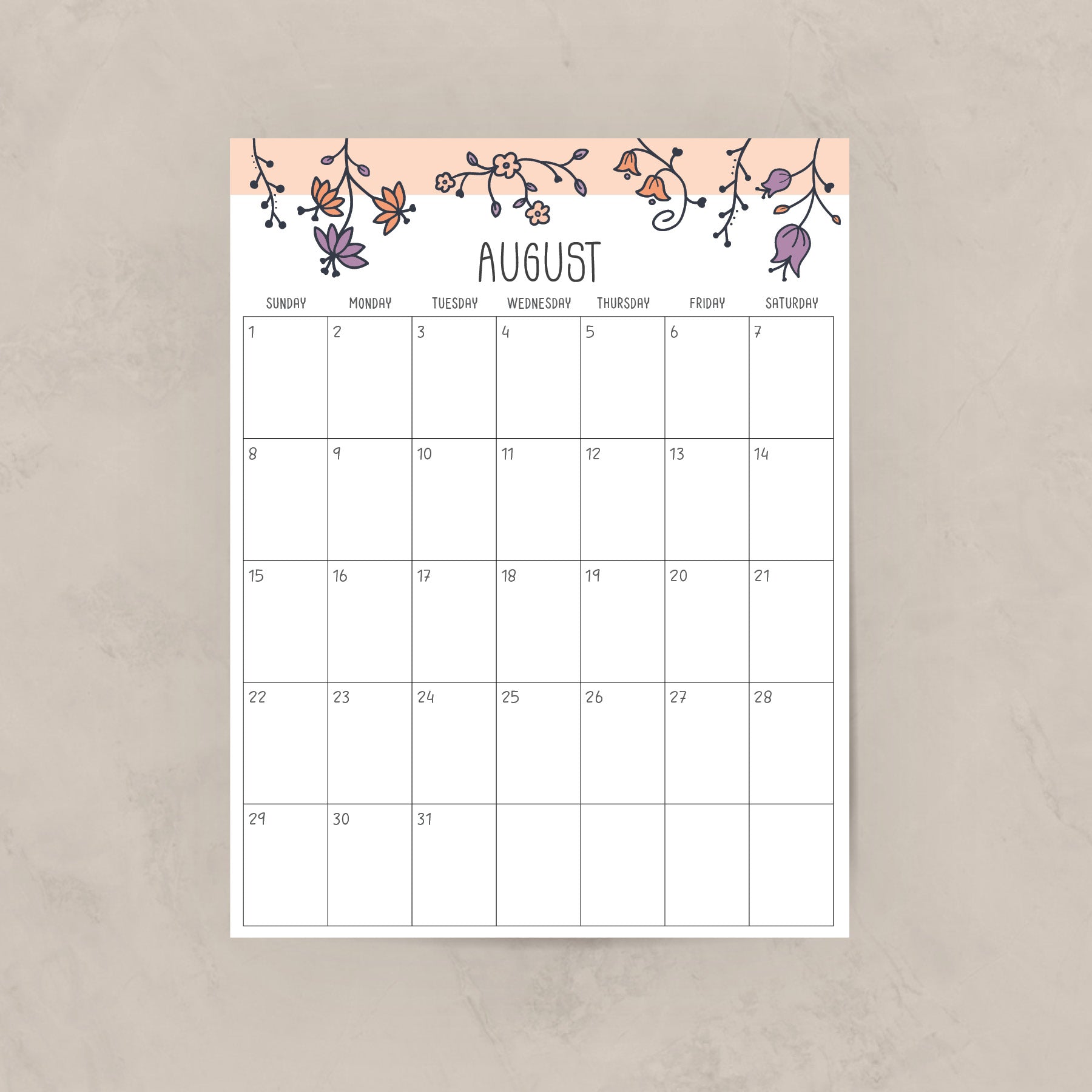 printable calendar