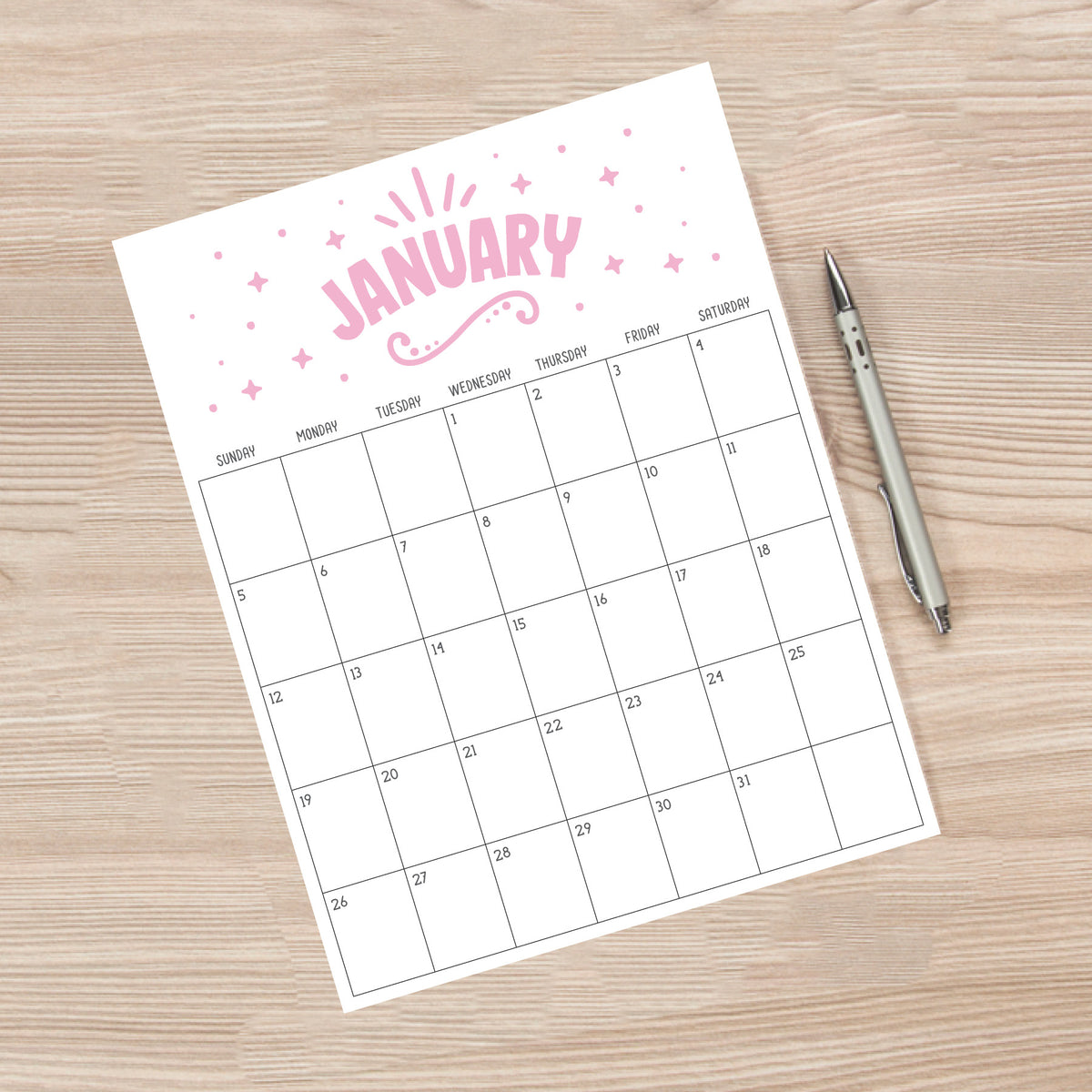 Printable Calendar · Tidy Plans