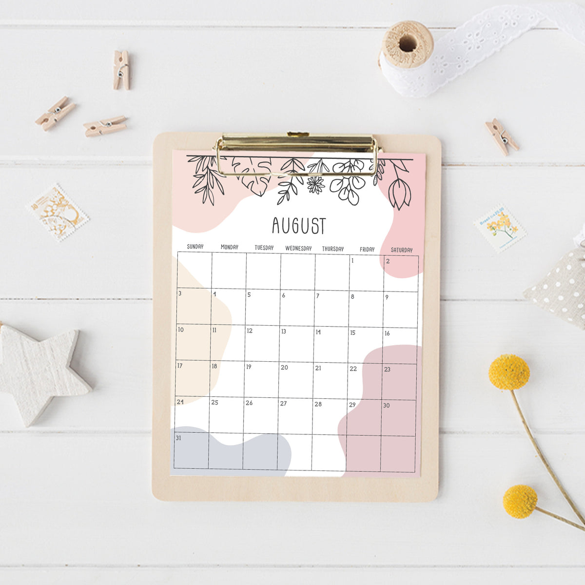 cute printable calendar