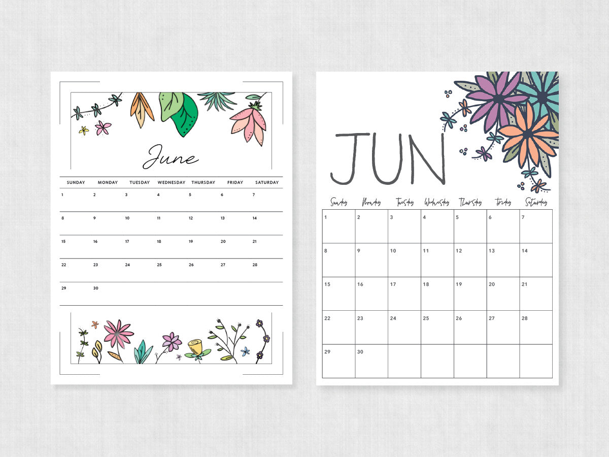printable calendar june