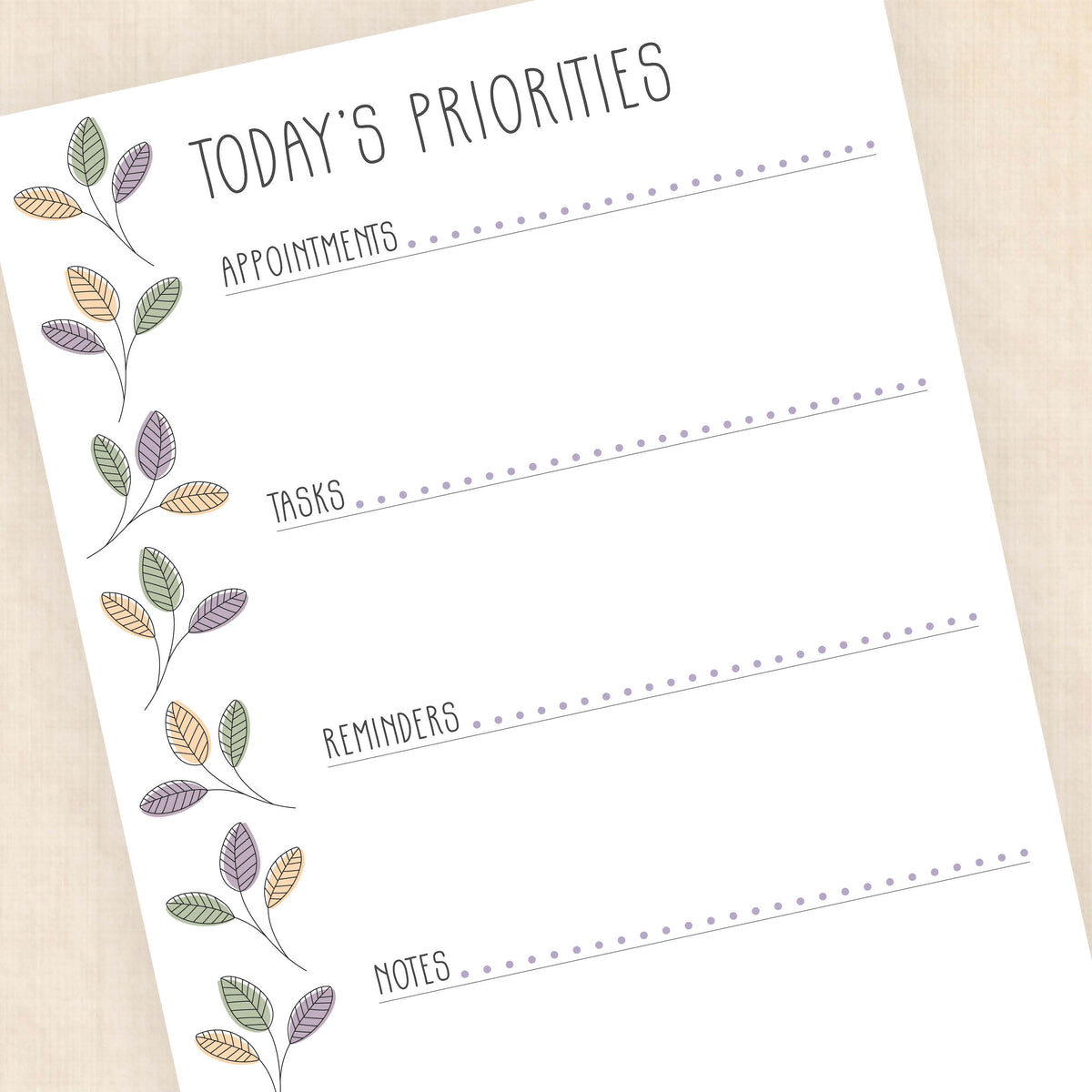 printable daily planner